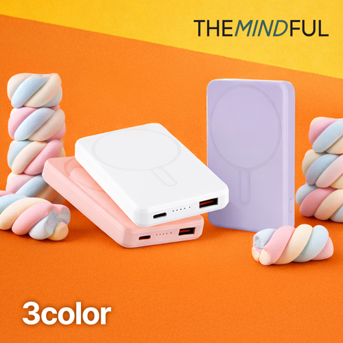 더마인드풀 5000mAh PD 22.5W 초고속 맥세이프 보조배터리 색상 3종